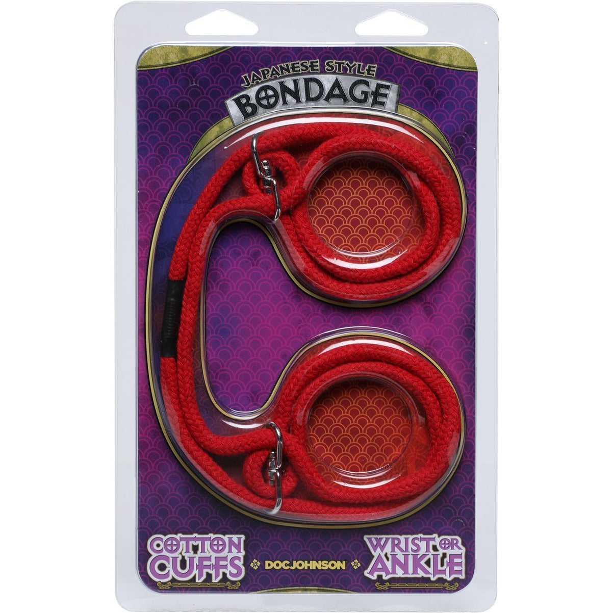 Doc Johnson Japanese Style Bondage – Cotton Bondage Wrist or Ankle Rope Cuffs - Red