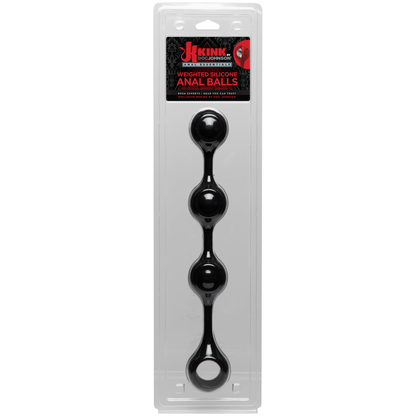 Kink By Doc Johnson - Anal Essentials Weighted Silicone Anal Balls - Black
