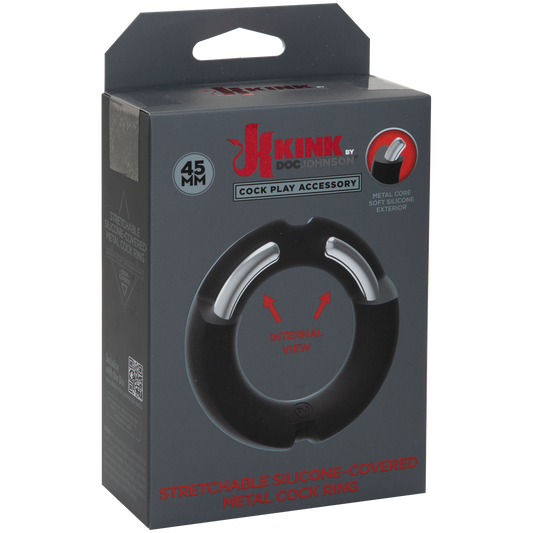 Doc Johnson KINK Silicone-Covered Metal Cock Ring - 45mm