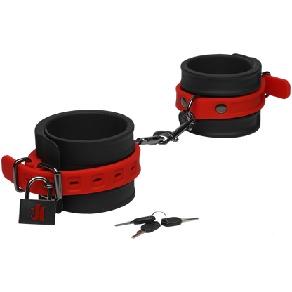 Doc Johnson Kink - Silicone Ankle Cuffs Black & Red