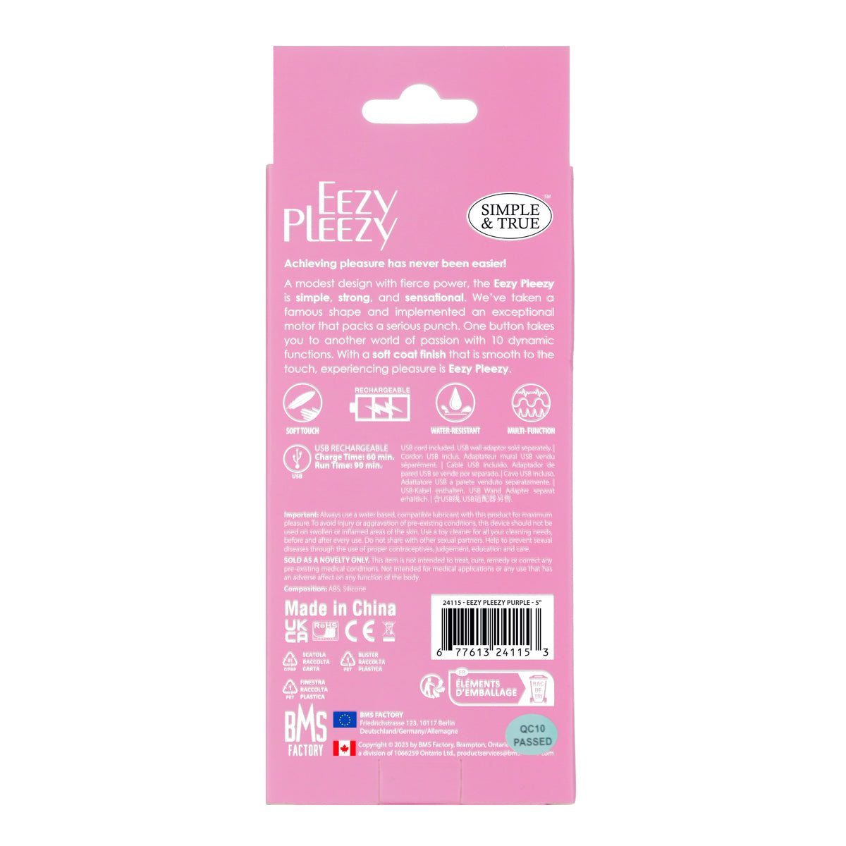 Eezy Pleezy Rechargeable – 5" - Pink
