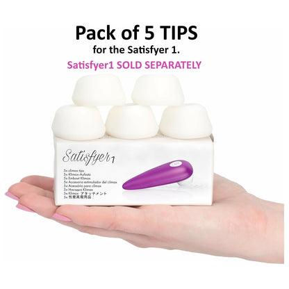 Satisfyer 1 Climax Tips - Pack of 5 - White