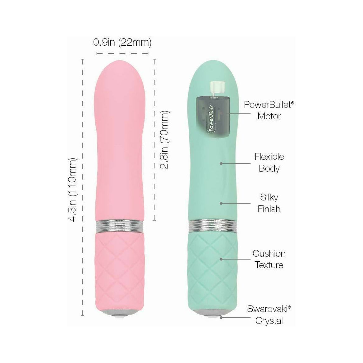 Pillow Talk Flirty - Mini Massager - Teal