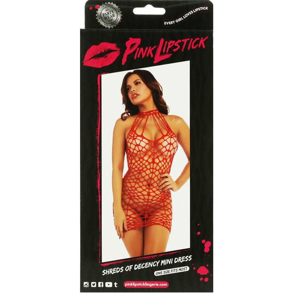 Pink Lipstick Shreds of Decency Mini Dress - Red - One Size
