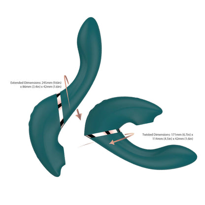 The Monarch Swan®- Transform With A Twist Vibrator & Stimulator - Teal