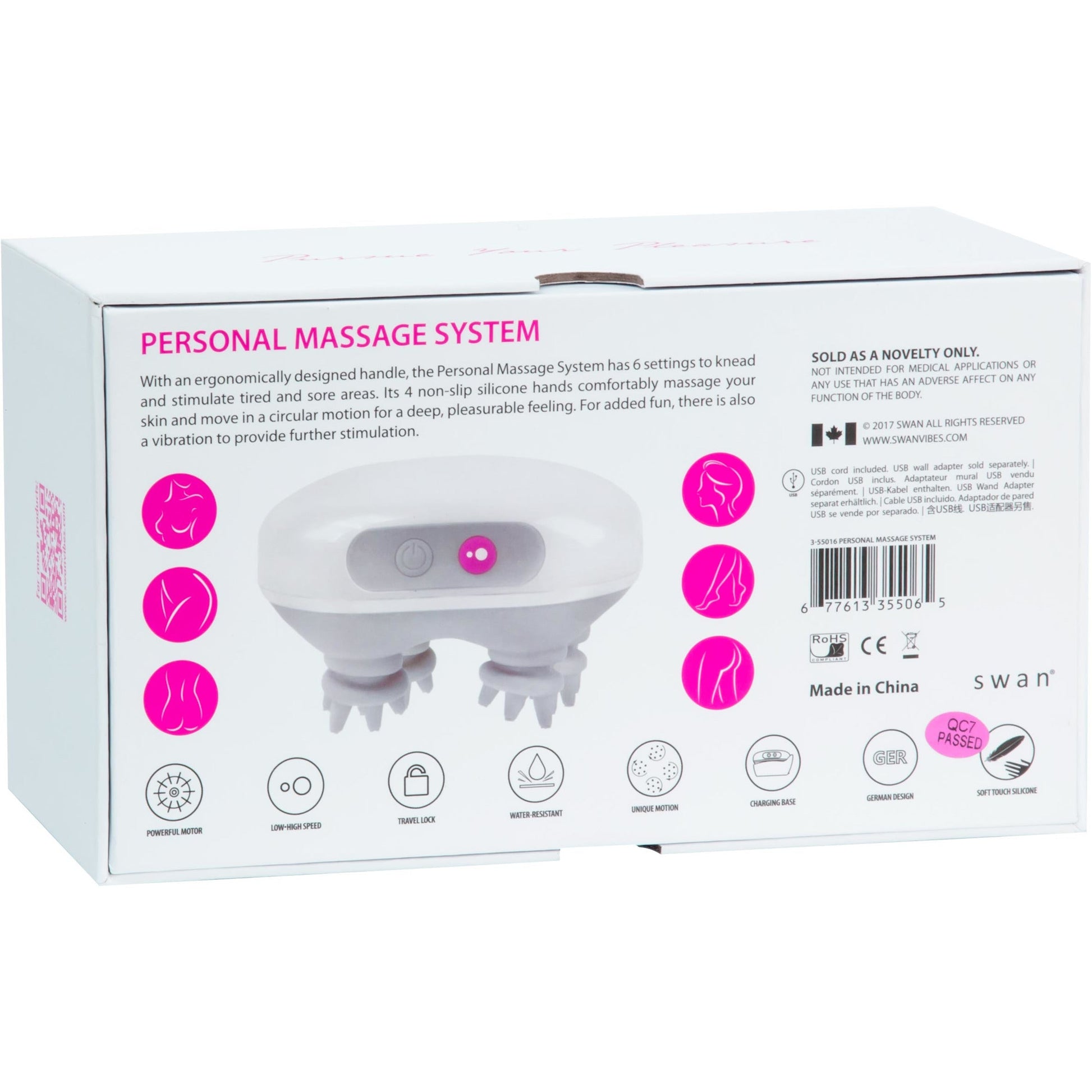 Swan Personal Massage System with USB Charging Cord