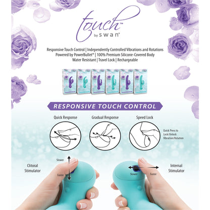 Swan Touch - Solo - Dual Vibrator - Rechargeable - Purple