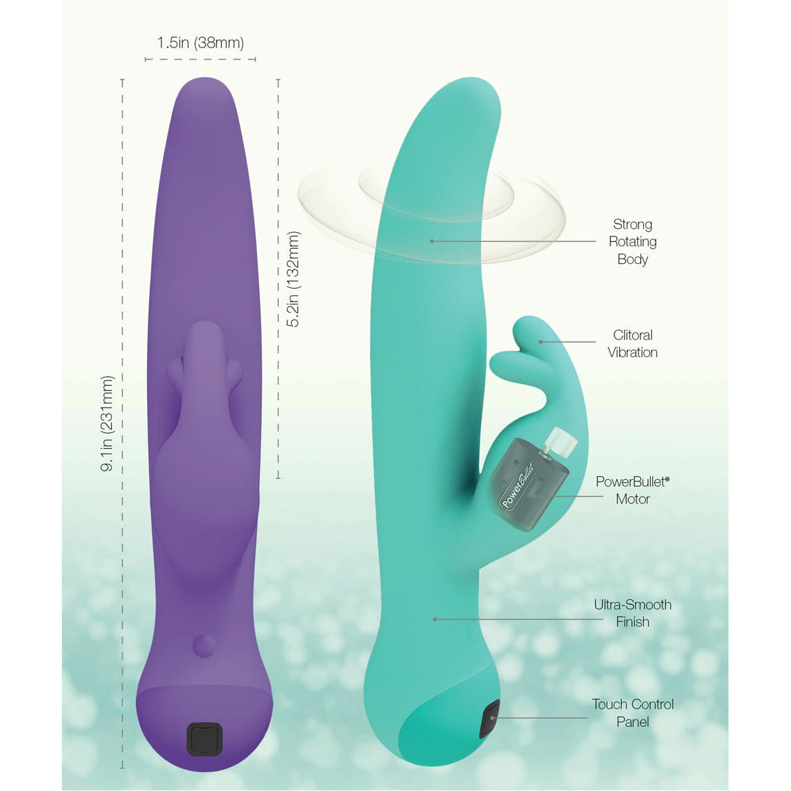 Swan Touch - Trio - Rabbit Vibrator - Rechargeable - Purple