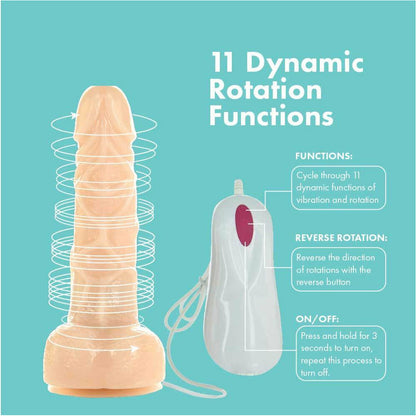 Pure Love® -  Lil’ Larry Rotating Vibrating Dong with Wired Remote