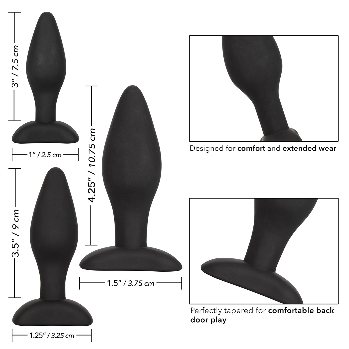 CalExotics® Silicone Anal Exerciser Kit – Black
