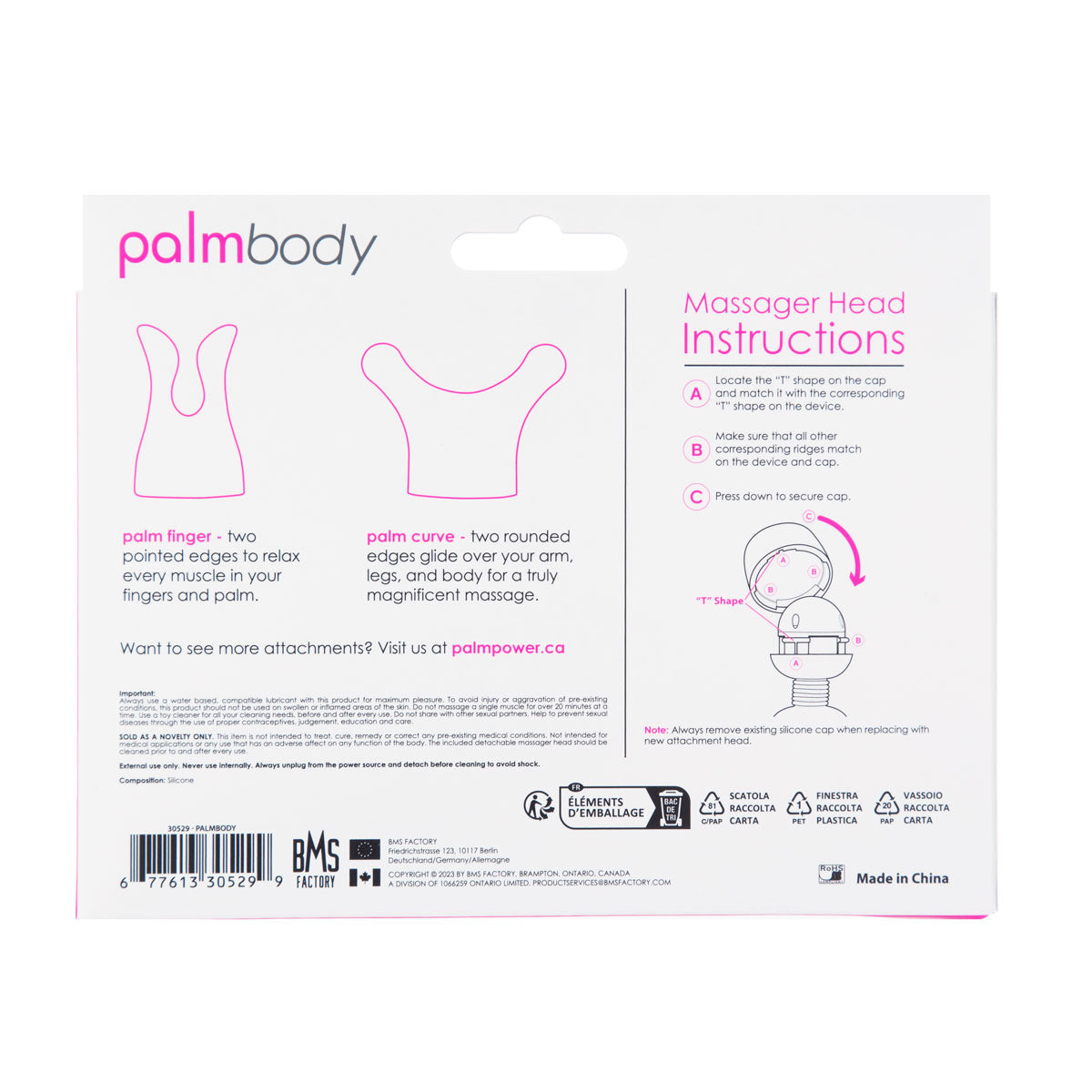 PalmPower PalmBody Head Attachments (For use with PalmPower)