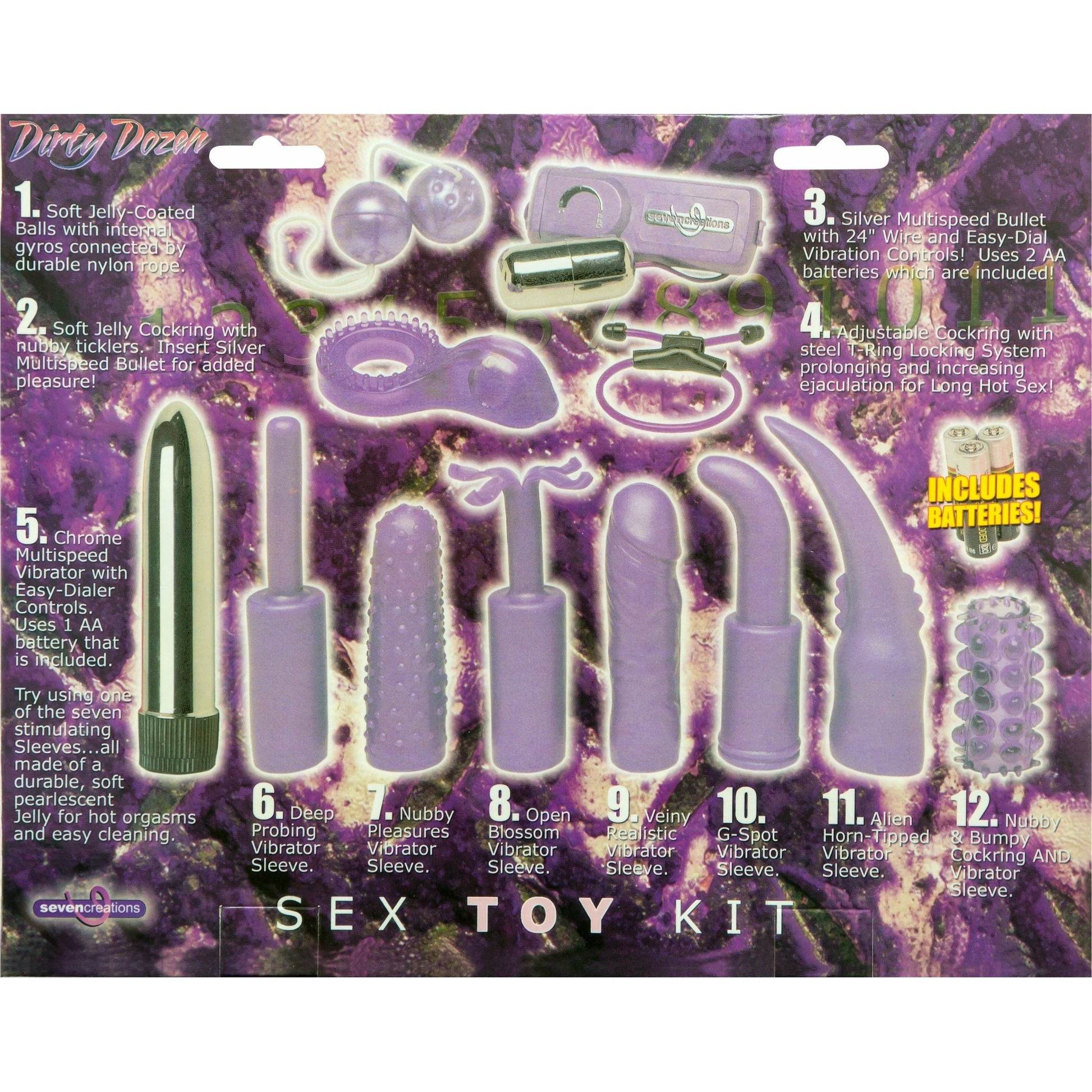 PGL Dirty Dozen - Sex Toy Kit - Purple