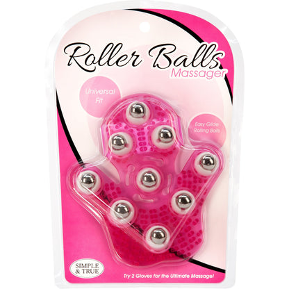 Simple and True Roller Balls Massage Glove - Pink