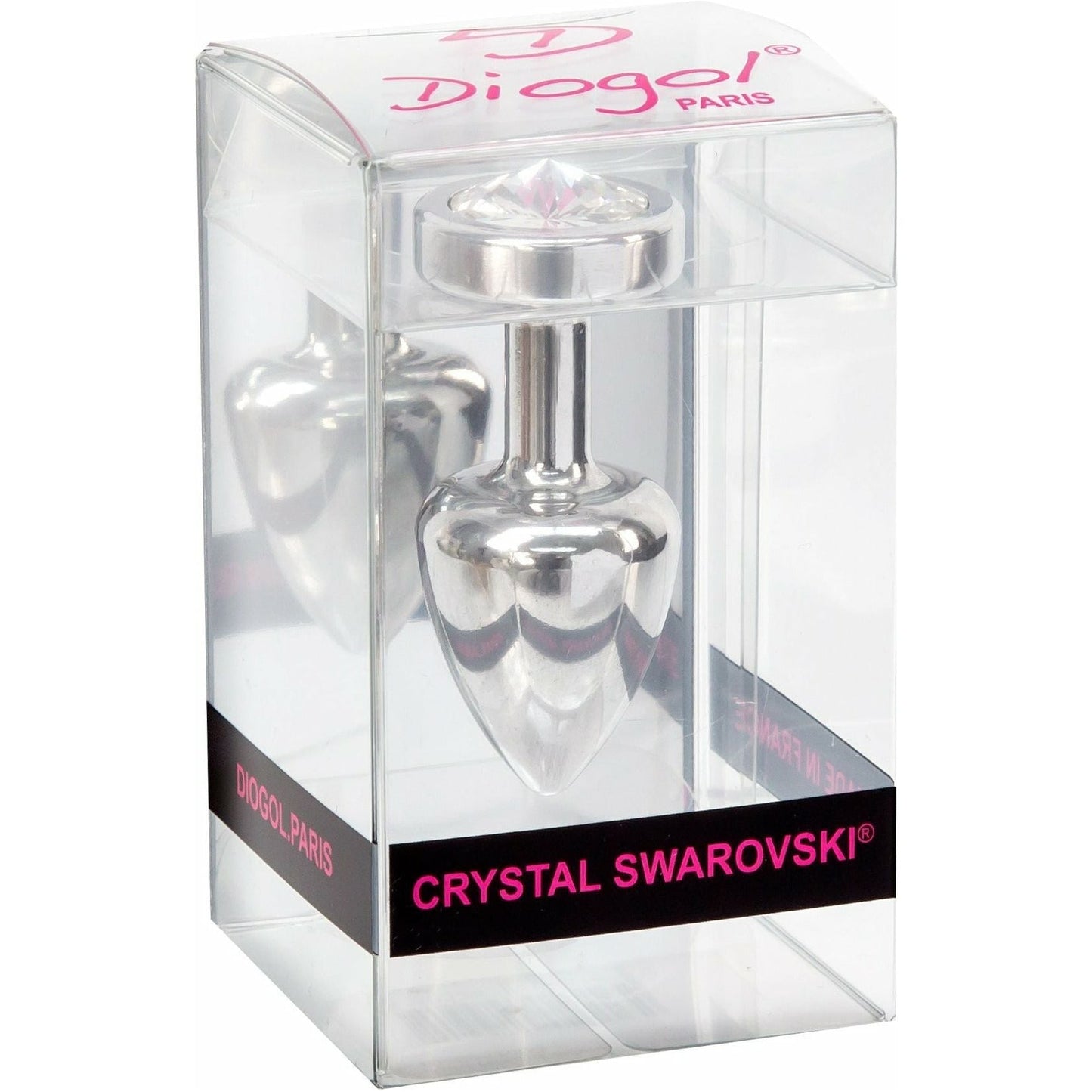 Diogol Anni Silver Round Butt Plug with Swarovski Elements (T1 Size)