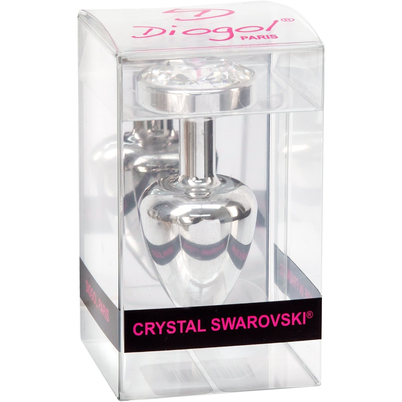 Diogol Anni Silver Round Butt Plug with Swarovski Elements (T2 Size)