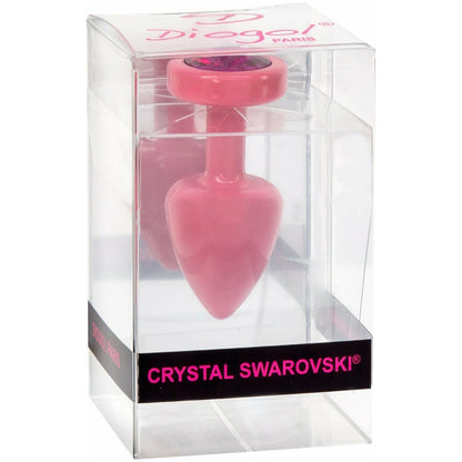 Diogol Anni Round Pink Butt Plug with Swarovski Elements (T1 Size) - Pink