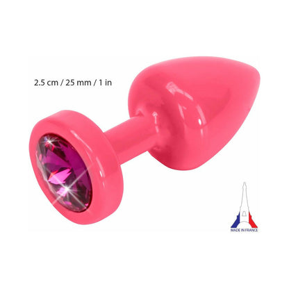 Diogol Anni Round Pink Butt Plug with Swarovski Elements (T1 Size) - Pink