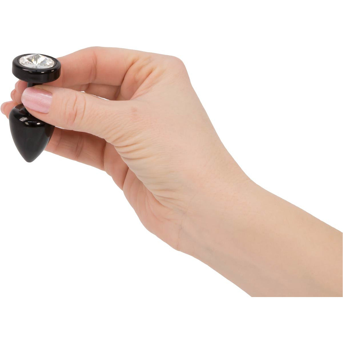 Diogol Anni Black Round Butt Plug with Swarovski Elements (T1 Size)