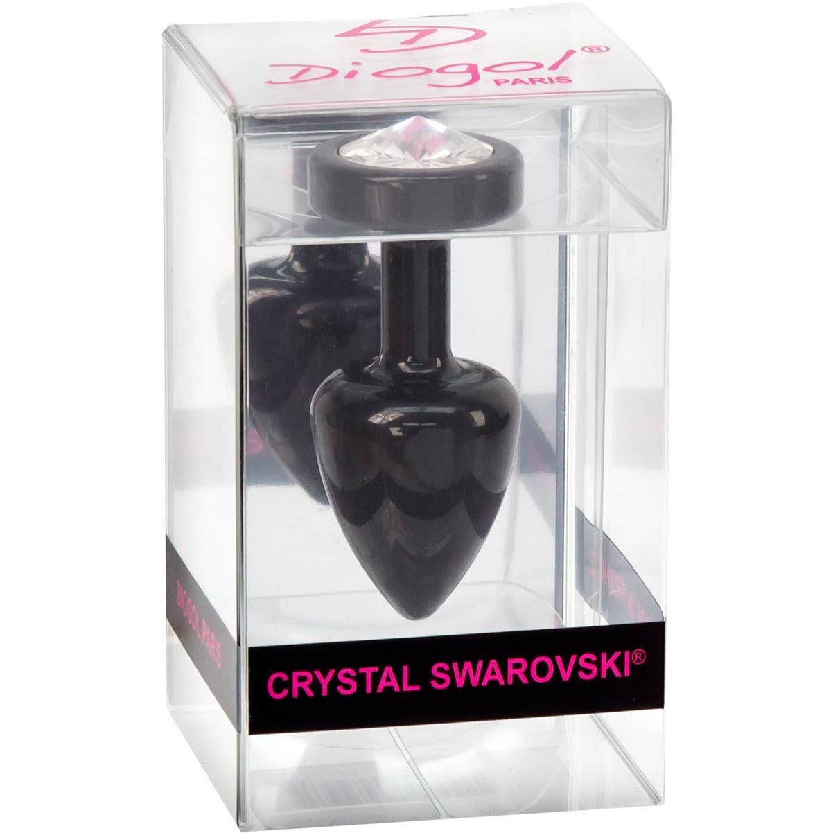 Diogol Anni Black Round Butt Plug with Swarovski Elements (T1 Size)