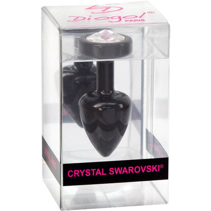 Diogol Anni Black Round Butt Plug with Swarovski Elements (T1 Size)