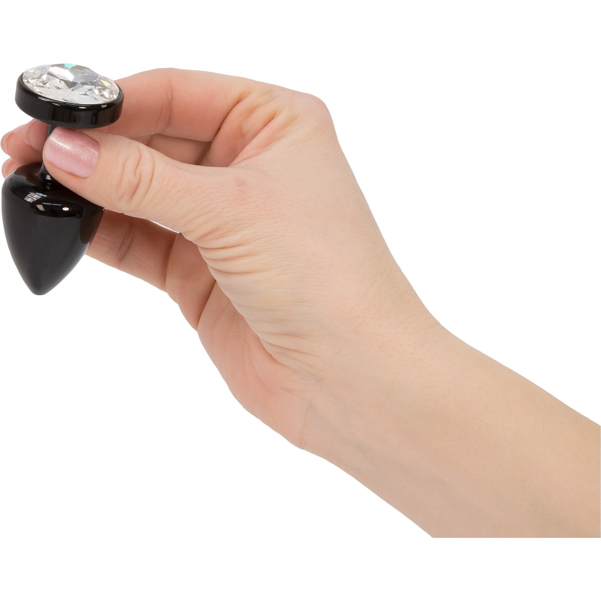 Diogol Anni Black Round Butt Plug with Swarovski Elements (T2 Size)