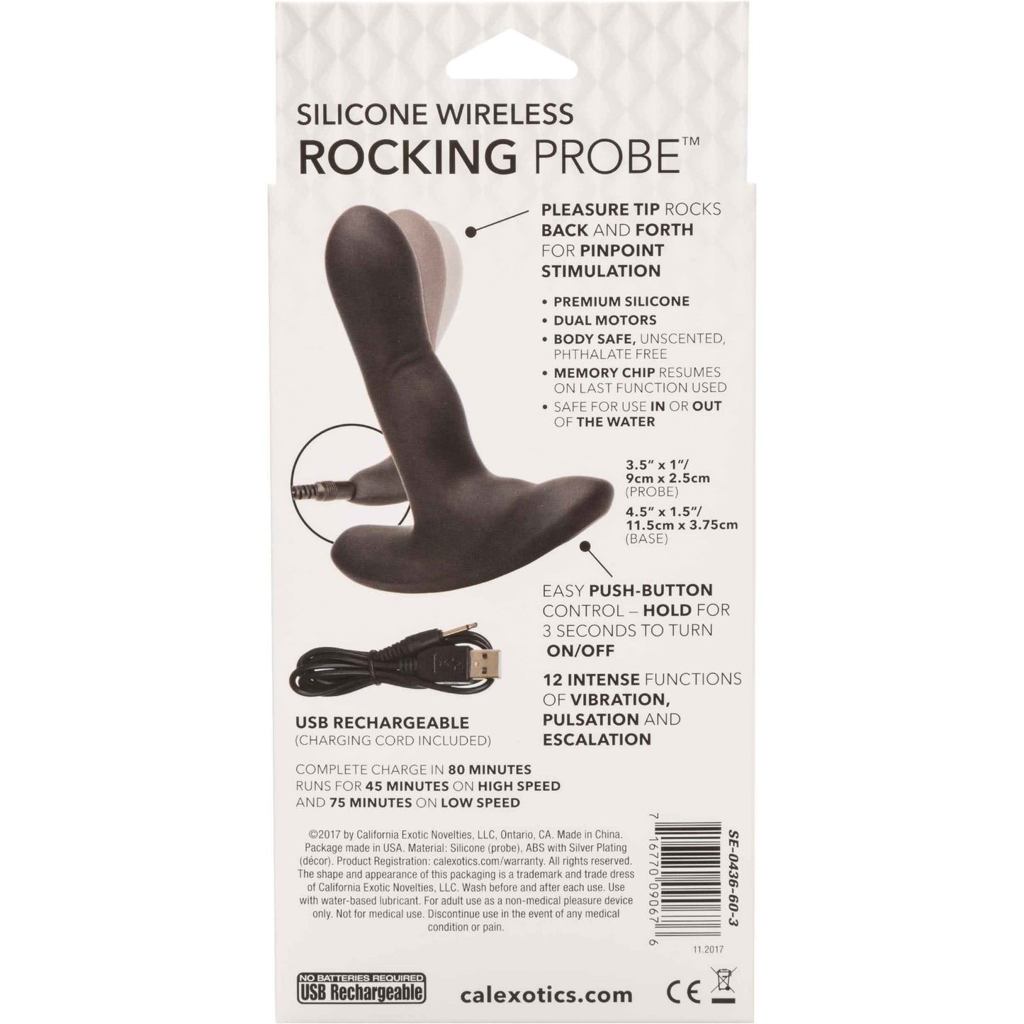 CalExotics® Silicone Wireless Rocking Probe- Black
