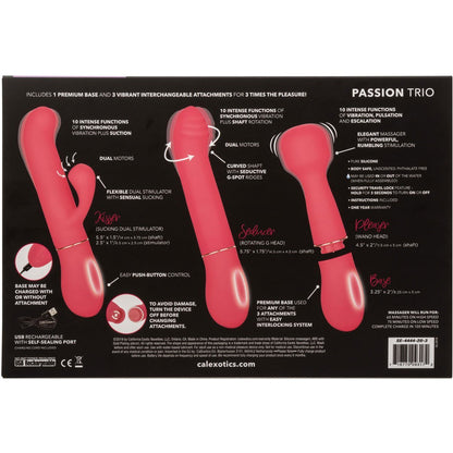 CalExotics® In Touch Passion Trio Kit – Interchangeable Vibrator – Pink
