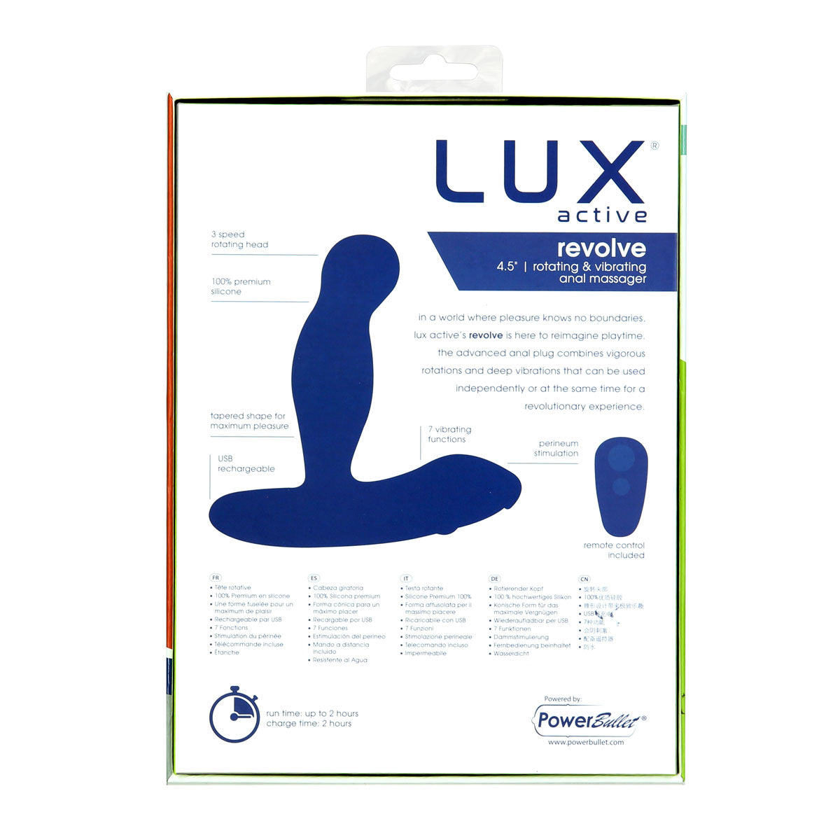 LUX active® Revolve – 4.5" Rotating & Vibrating Anal Massager – Remote Included