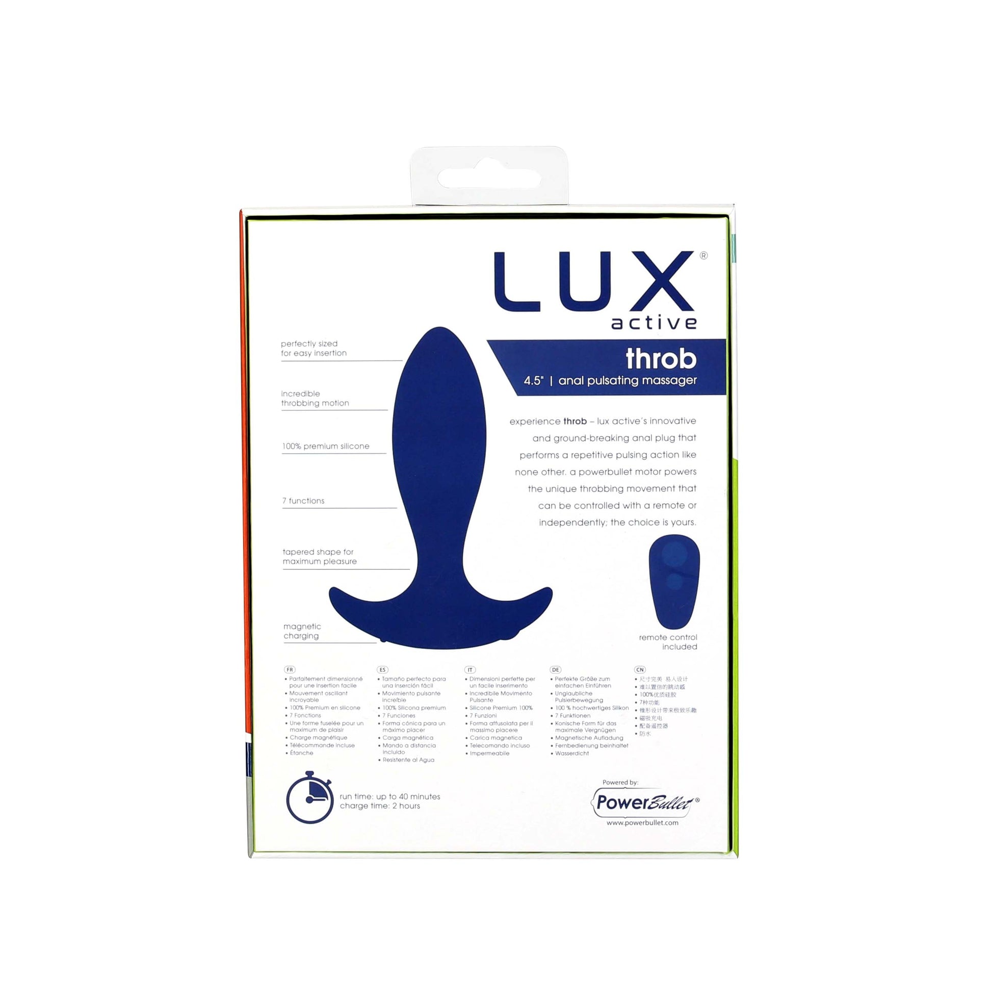 LUX active® Throb – Anal Pulsating Massager – Remote Included