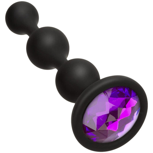 Doc Johnson Booty Bling Jeweled Silicone Beads - Purple