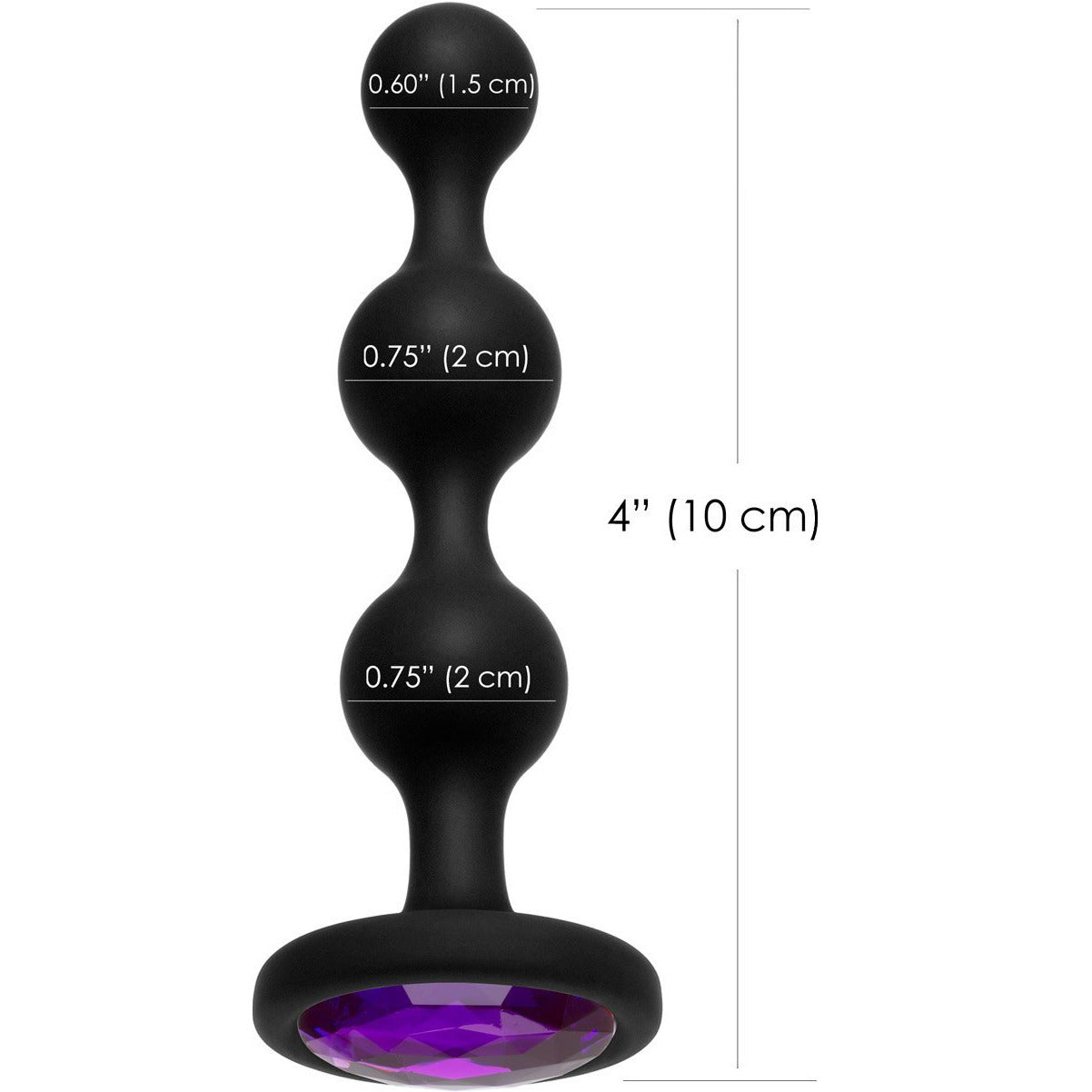 Doc Johnson Booty Bling Jeweled Silicone Beads - Purple