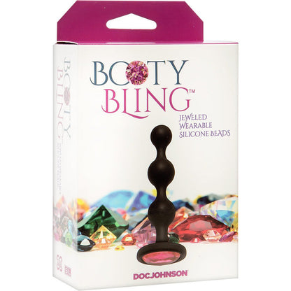 Doc Johnson Booty Bling Jeweled Silicone Beads - Pink