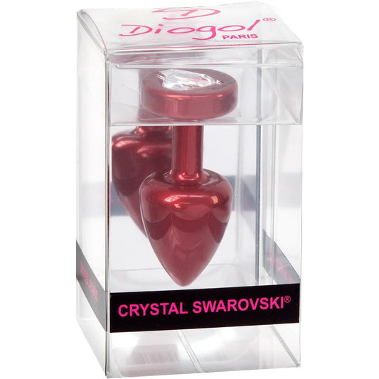 Diogol Anni Red Heart Butt Plug with Swarovski Elements (T1 Size)