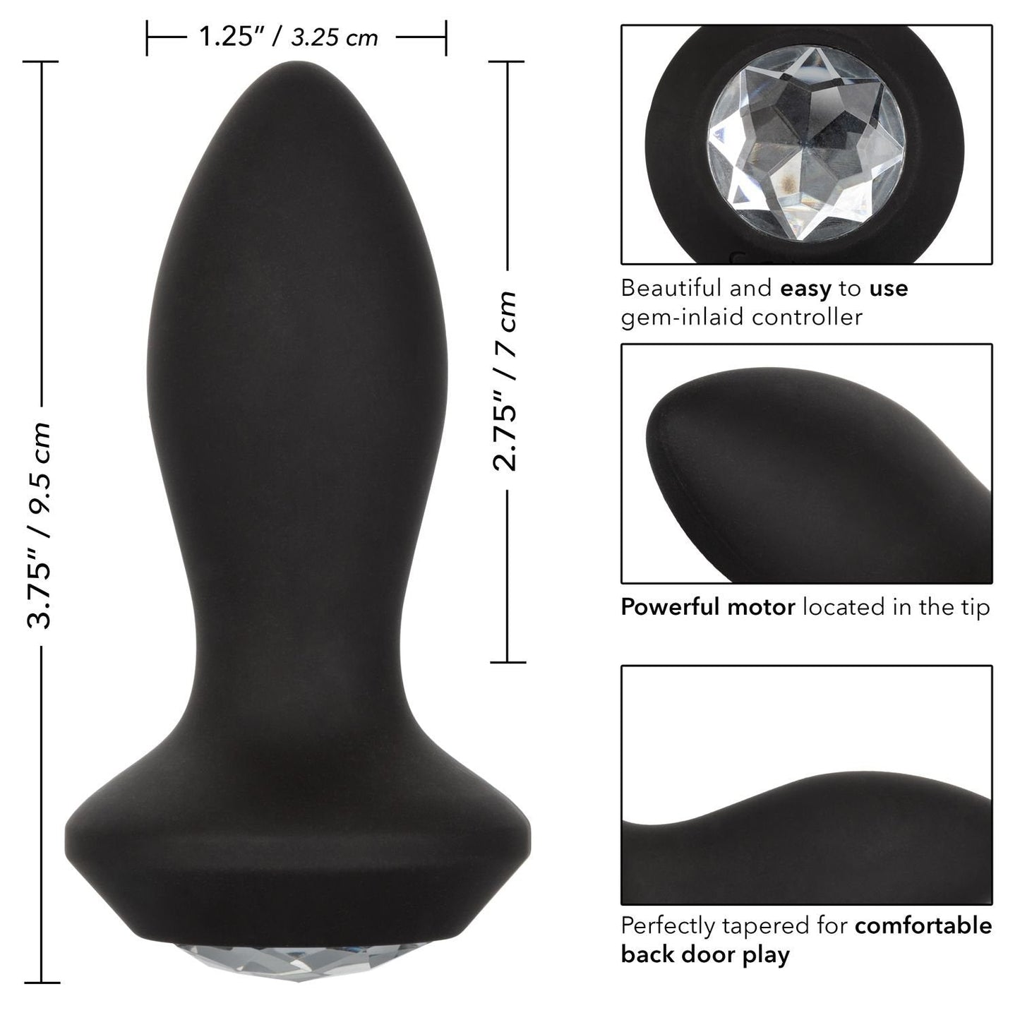 CalExotics® Power Gem Vibrating Crystal Probe – Black
