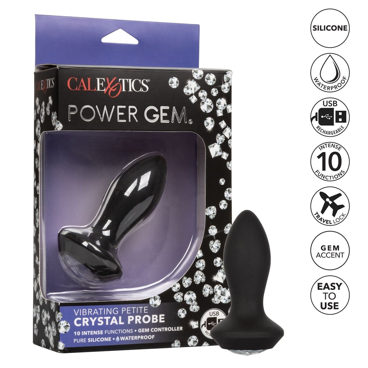 CalExotics® Power Gem Vibrating Crystal Probe – Black