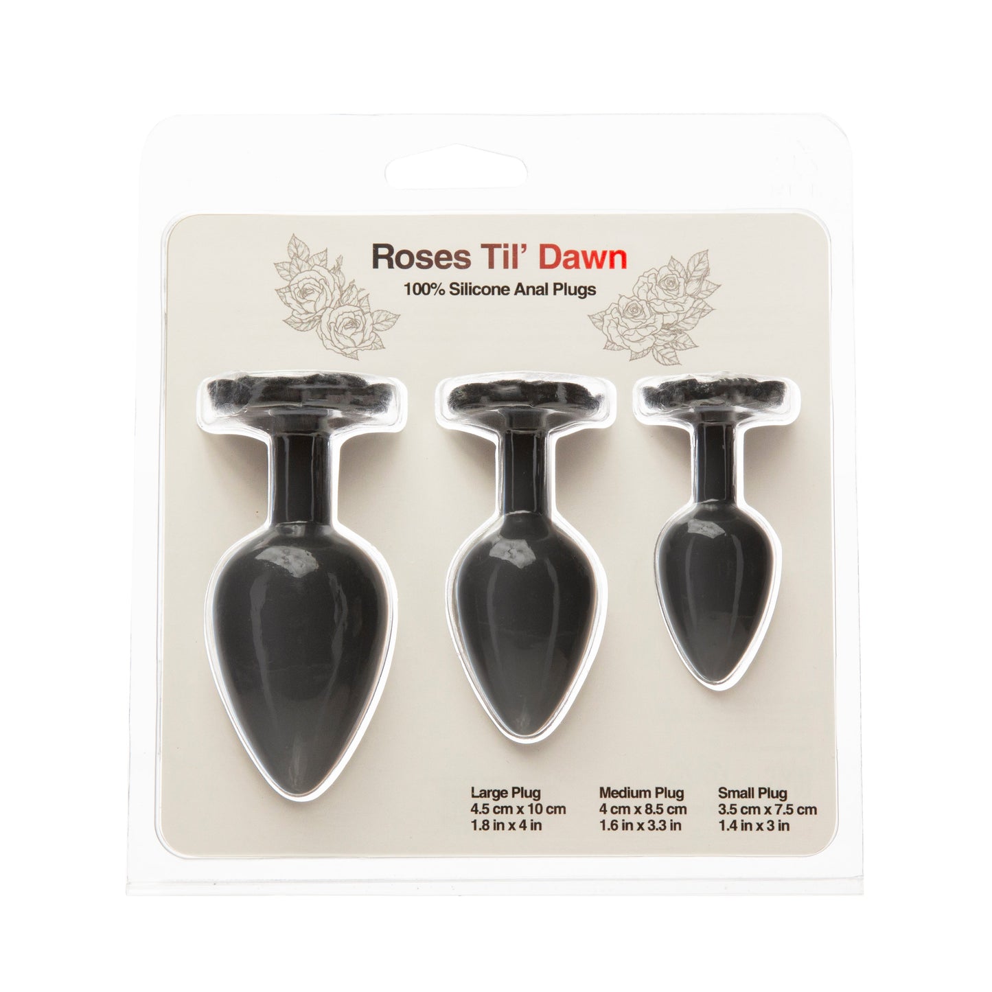 BMS – Roses Til’ Dawn – Silicone Anal Plug Kit – Starter Kit - Black