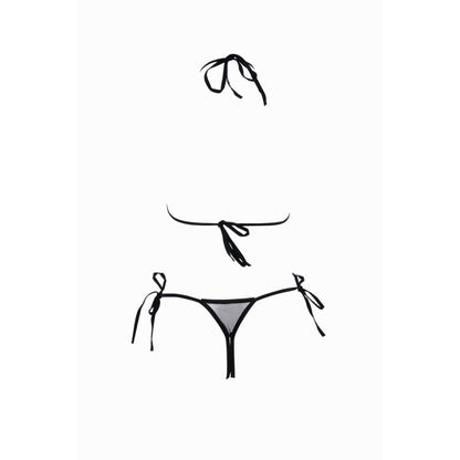 Allure – Harlowe Mesh Open Tie-Up Teddy – Black