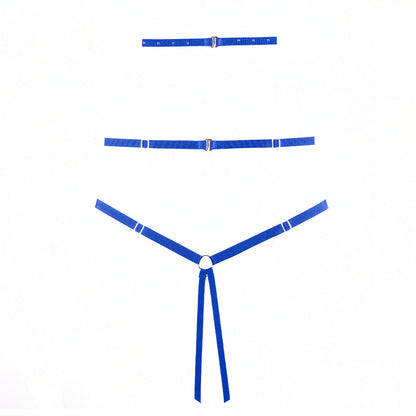 Allure Lilly Lace Open Teddy – Blue