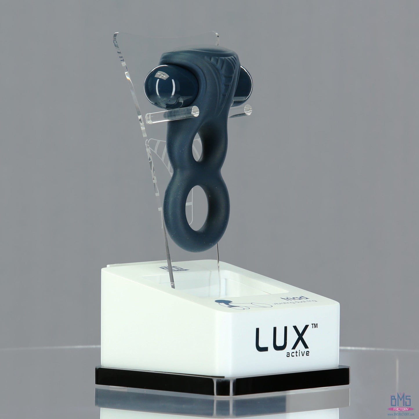 LUX active® Triad – 4.5" Vibrating Dual Cock Ring – Remote Included