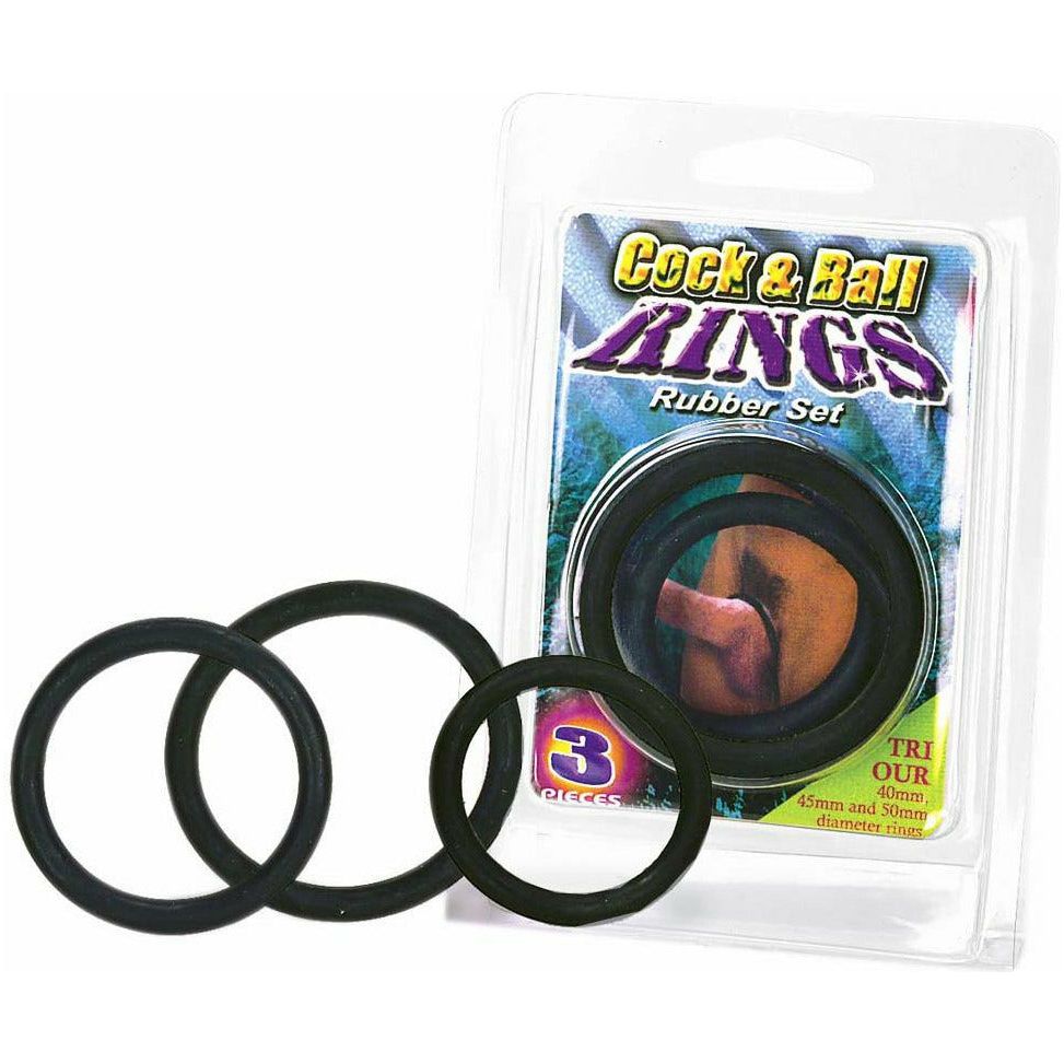 Nanma Cock And Ball Rings - Black