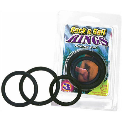 Nanma Cock And Ball Rings - Black