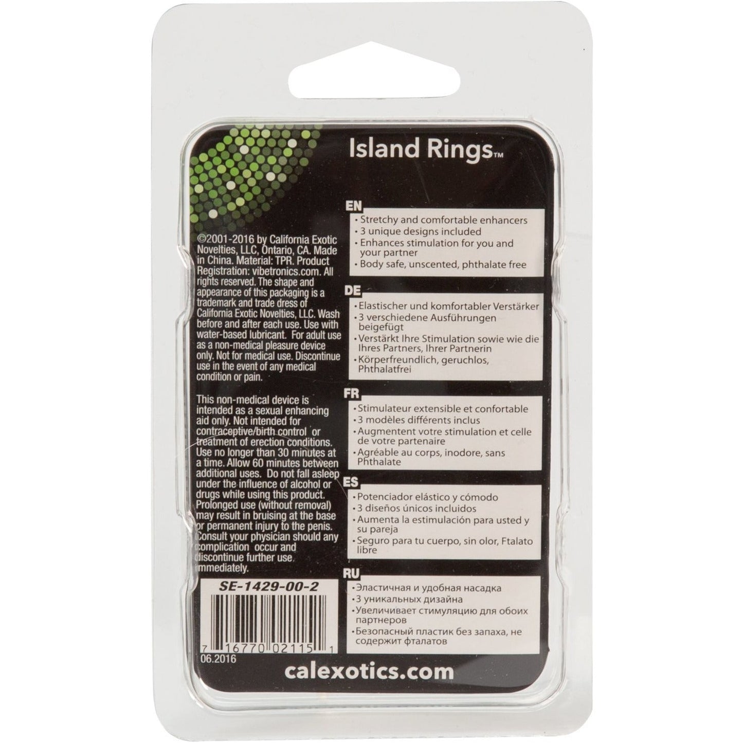 CalExotics® Silicone Island Rings - Clear
