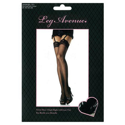 Leg Avenue ~ Nylon Sheer Thigh Highs with Lace Top