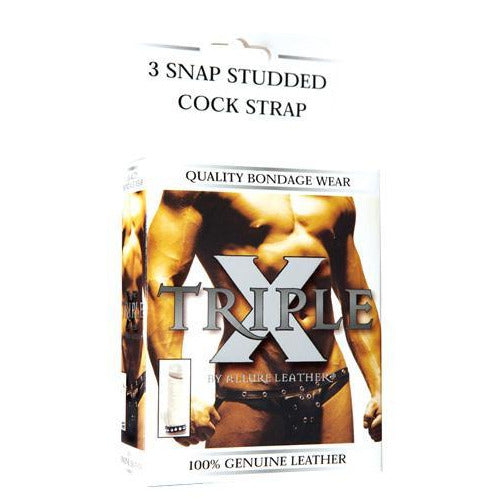 Allure Triple X 3 Snap Studded Cock Strap