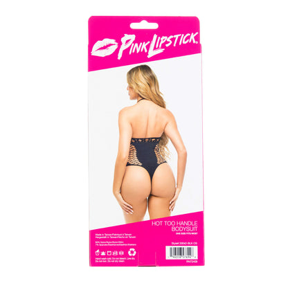 Pink Lipstick Hot Too Handle Bodysuit Teddy Black O/S