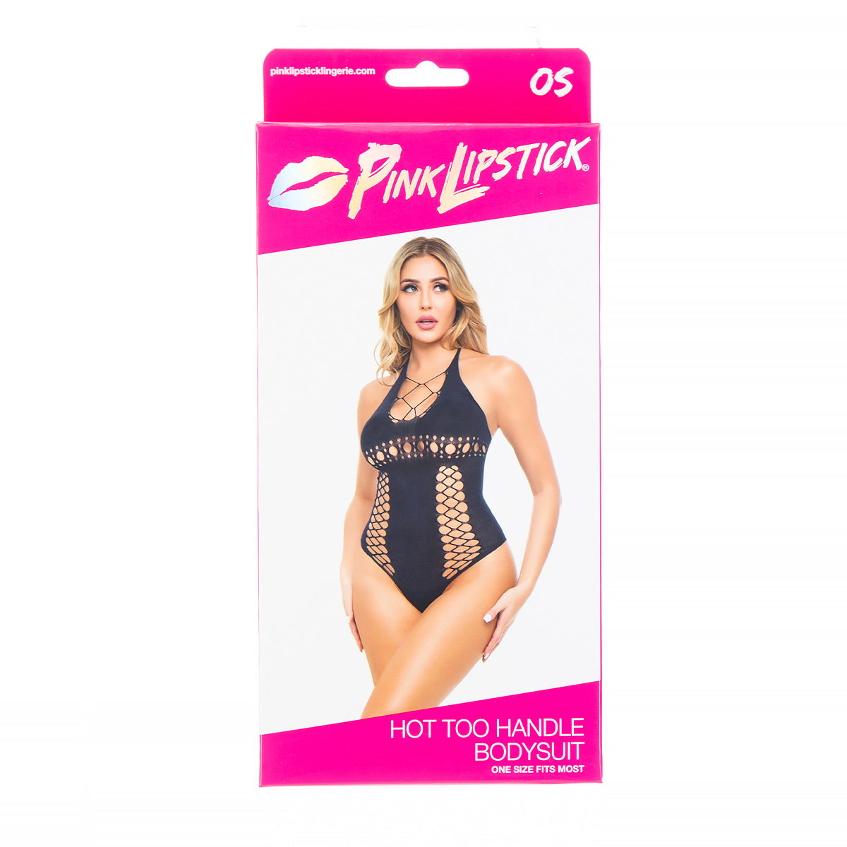 Pink Lipstick Hot Too Handle Bodysuit Teddy Black O/S