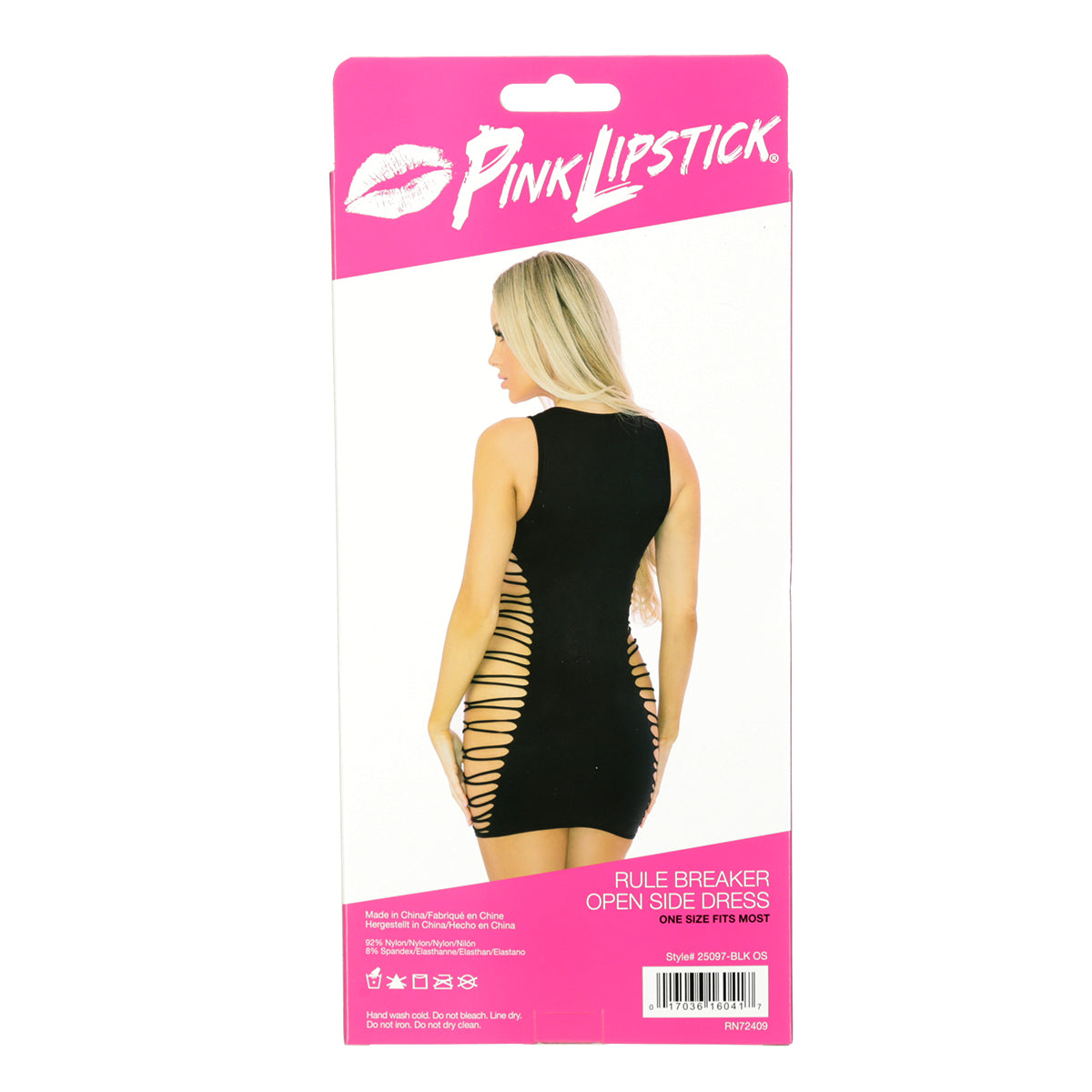 Pink Lipstick Rule Breaker Open Side Dress - Black - One Size