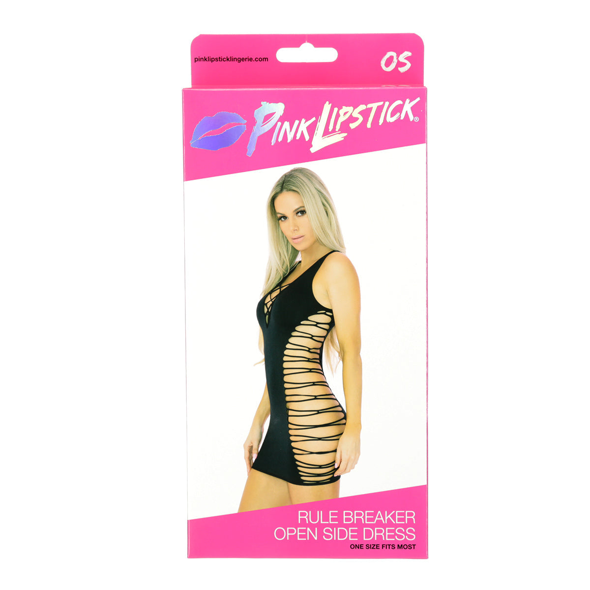 Pink Lipstick Rule Breaker Open Side Dress - Black - One Size