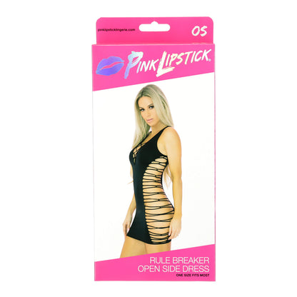 Pink Lipstick Rule Breaker Open Side Dress - Black - One Size