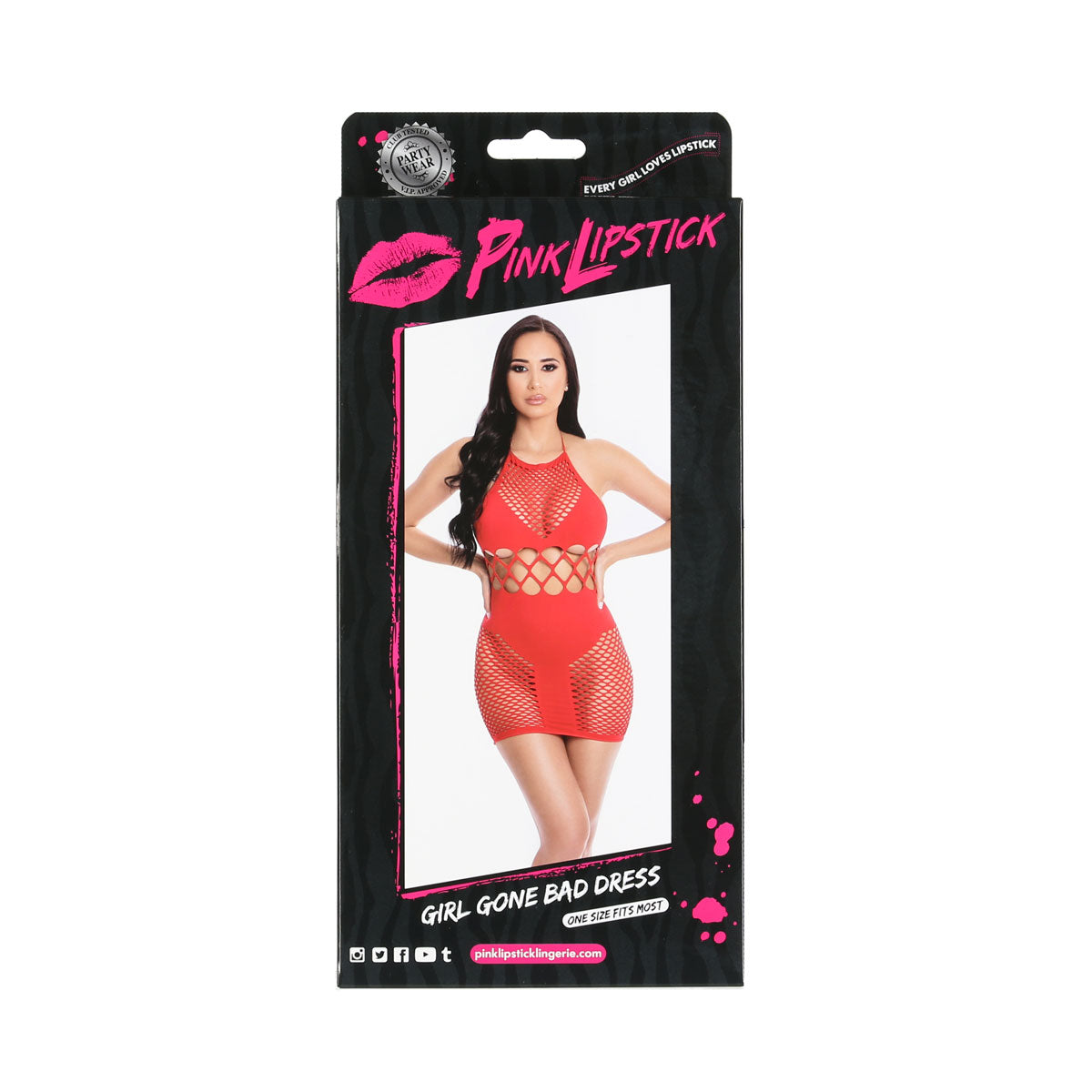 Pink Lipstick - Girl Gone Bad Dress - Red - OS